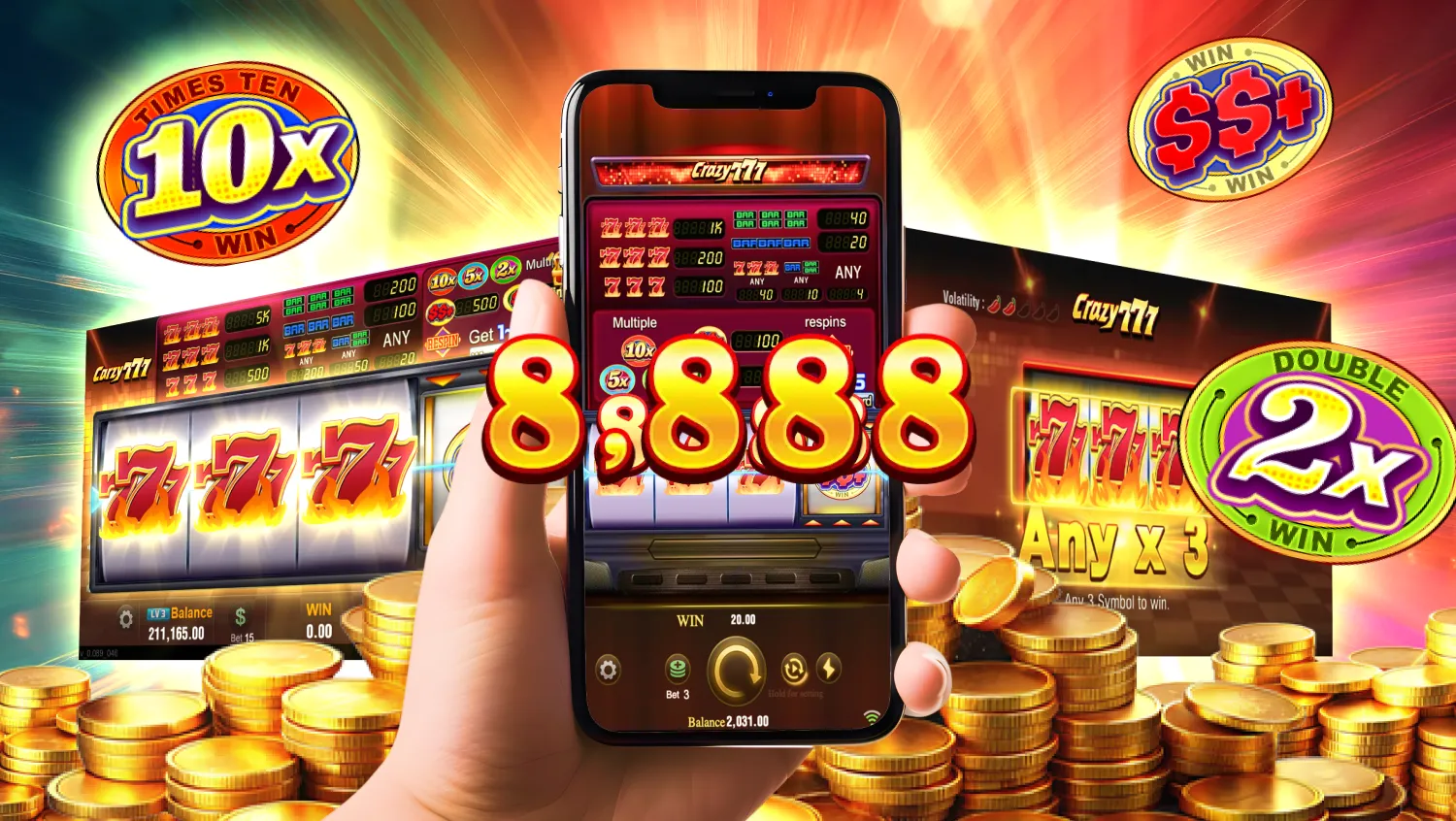 Casino Plus - Maximize Real Money wins at the Crazy 777 slots!
